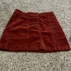 forever 21 orange button up skirt